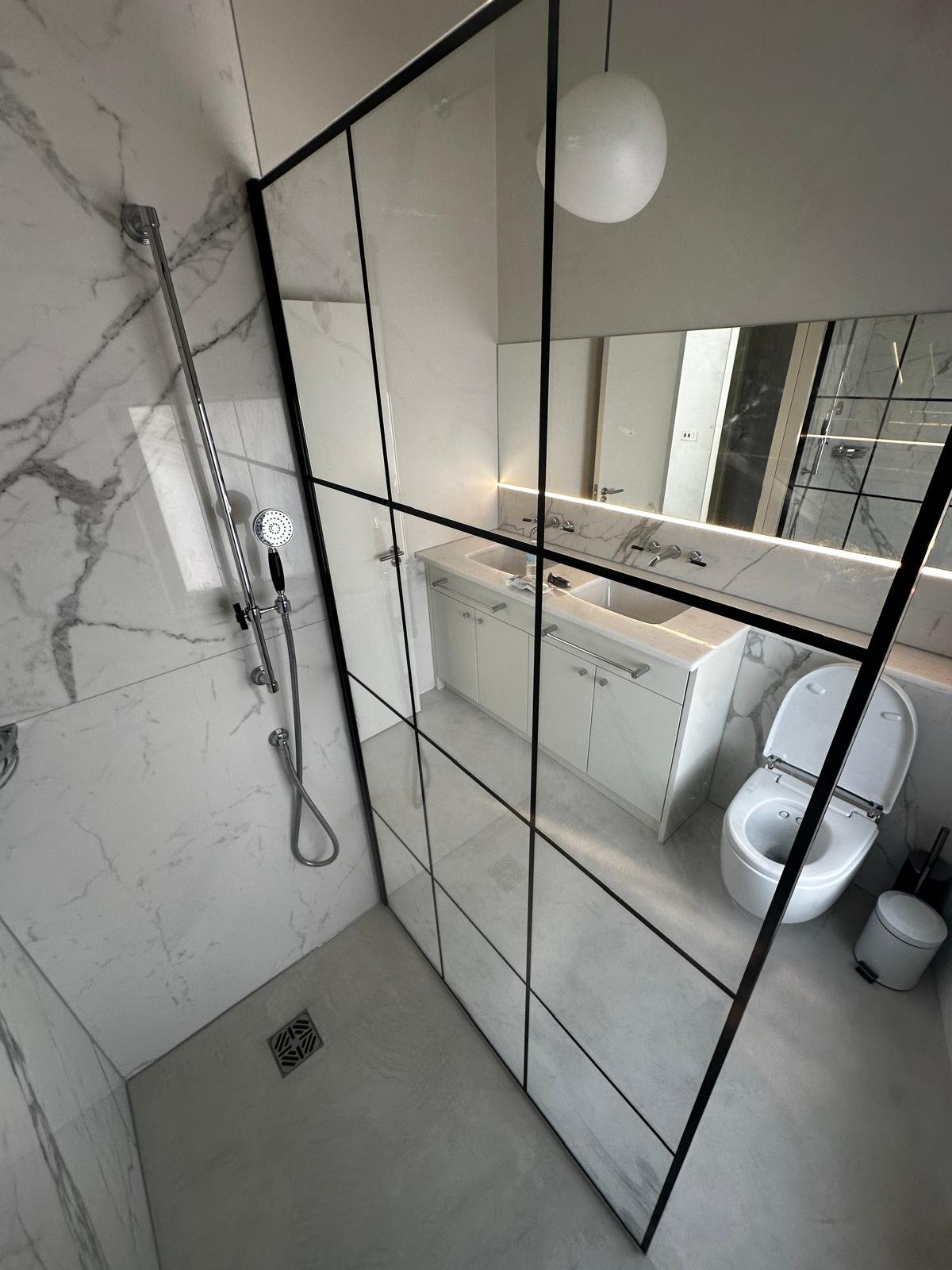 Chrome thermostatic shower valve installation